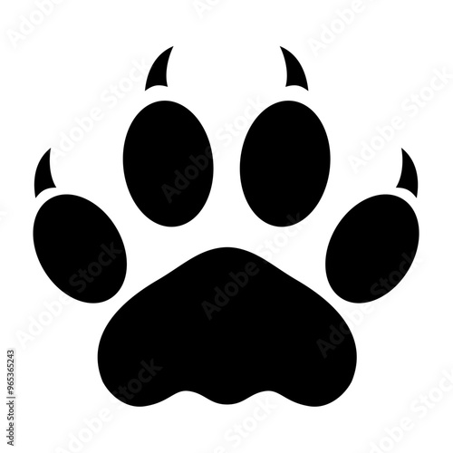 Lion Paw print silhouette. Vector image