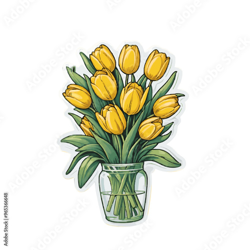 bouquet of yellow roses in vase