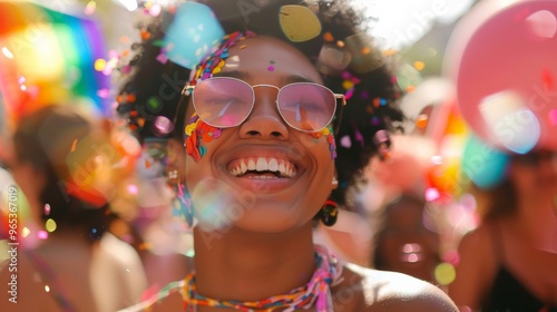 Diverse LGBTQ community celebrating unity and love at a Pride festival