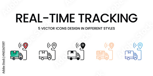 Real-Time Tracking vector icons set ready to use for web and mobile app