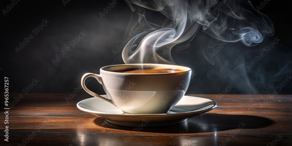 A steaming cup of coffee sits elegantly on a delicate saucer, surrounded by the warmth and comfort of a lazy morning. A steaming cup of coffee sits elegantly on a delicate saucer, surrounded by the warmth and comfort of a lazy morning.