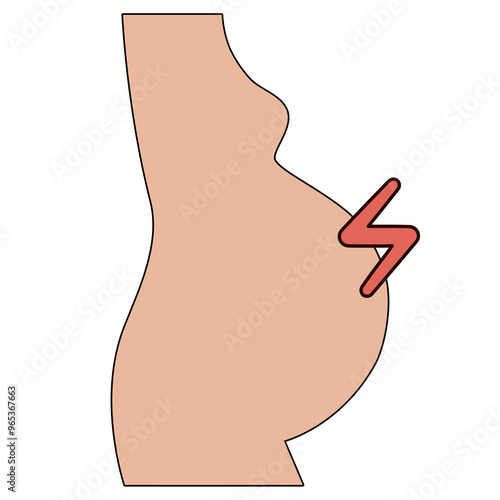 Preeclampsia symptoms and diagnostic vector icons. Pregnancy pregnant complications. Health and Medical icon illustration.