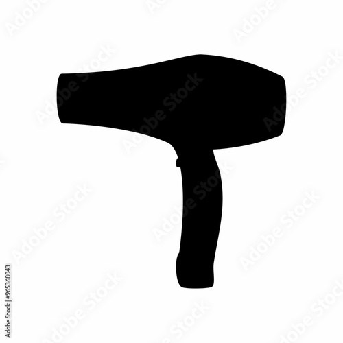 Hair dryer silhouette. Flat image