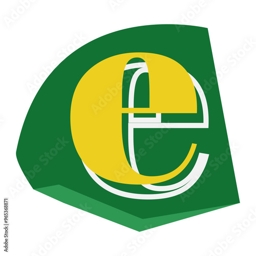 Letter E Decorative Magazine Collage Style