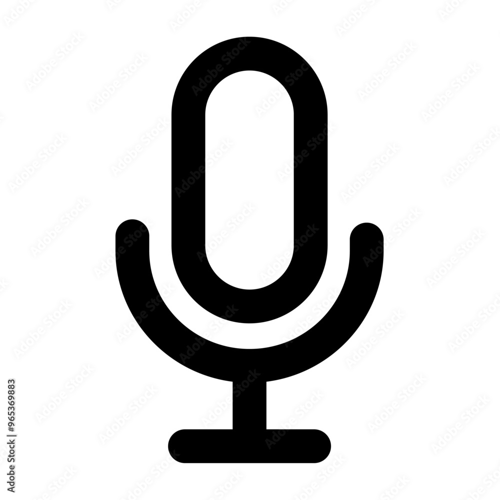 Microphone icon silhouette. Vector image Microphone icon silhouette. Vector image