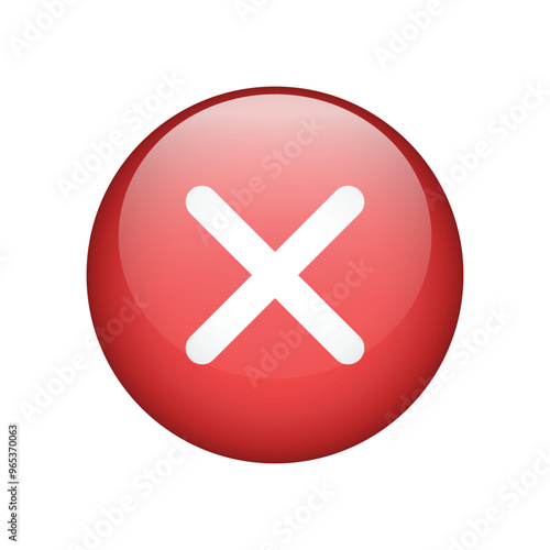 Cross button icon sign isolated on white background. Vector