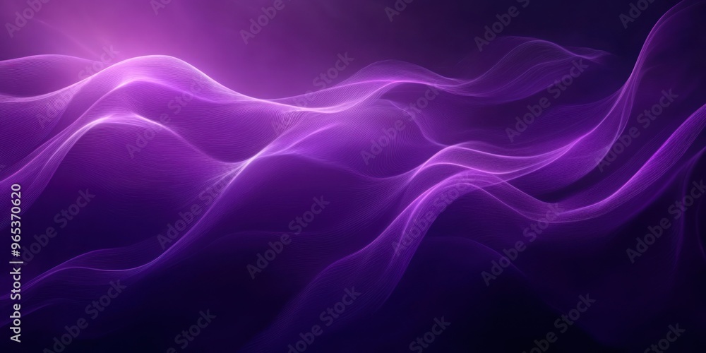 Abstract Purple Waves with Glowing Lines Abstract Purple Waves with Glowing Lines