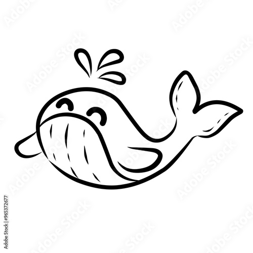 illustration of a cartoon whale