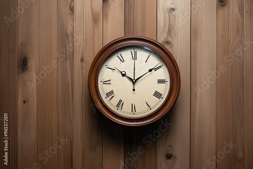 Wallpaper Mural Vintage Wooden Clock Against Backdrop in Business Ambiance Torontodigital.ca