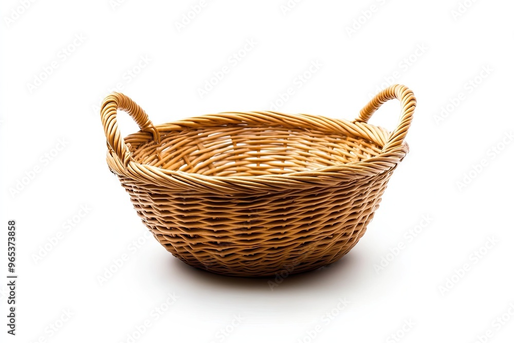 Empty wicker basket on a white background, isolated Empty wicker basket on a white background, isolated