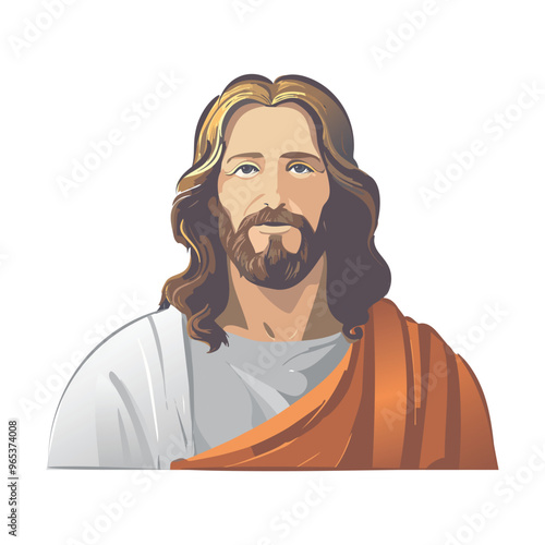 Jesus Christ themed art. Religious spiritual illustration background. Abstract colorful Illustration