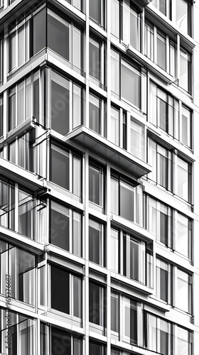 Black and White Closeup of Modern Building Facade