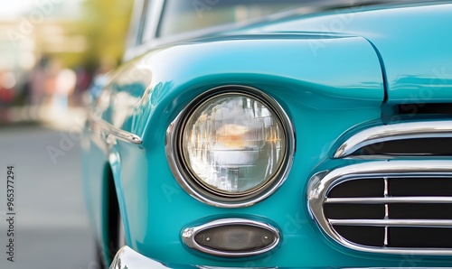 classic american car headlight