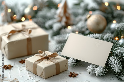 Creative Gift Boxes and Holiday Decorations in Modern Copy Space