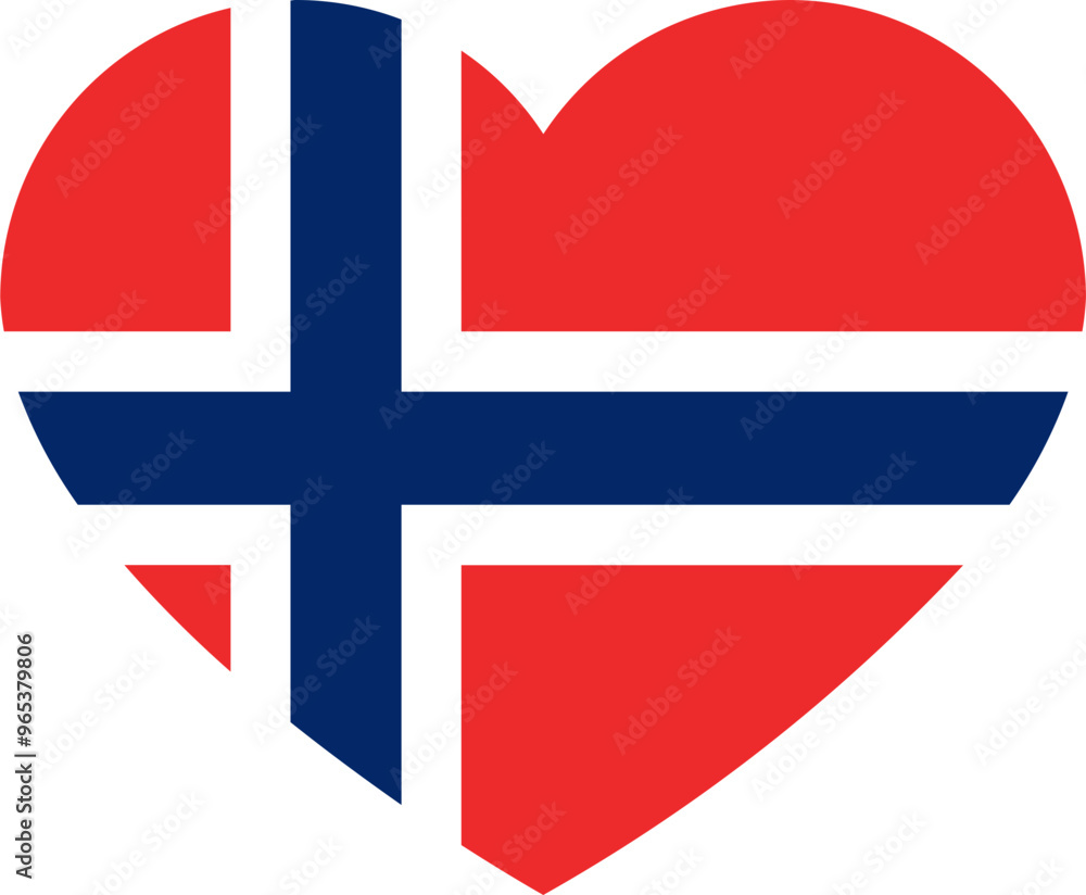 Obraz premium Heart Icon inside NORWAY Flag