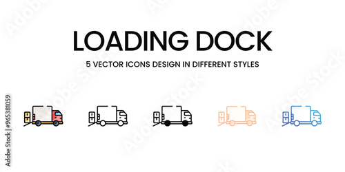 Loading Dock vector icons set ready to use for web and mobile app