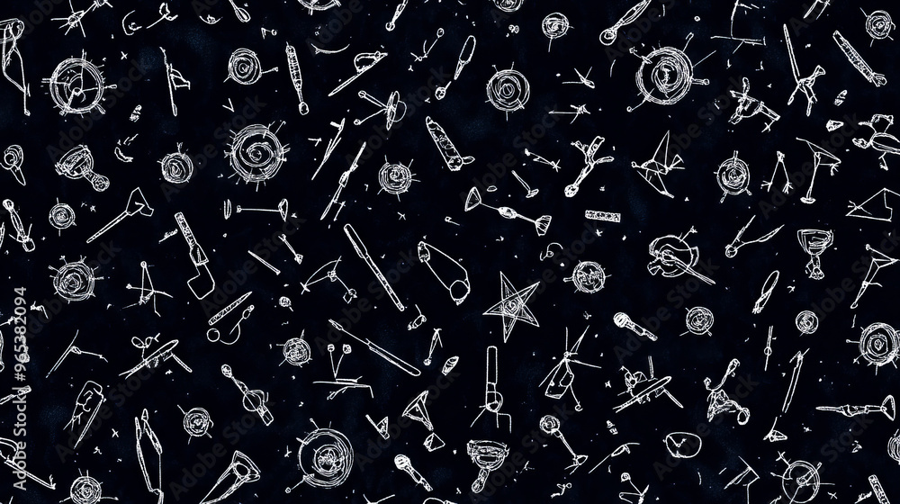 A repeating pattern of earthquake symbols on a black background. A repeating pattern of earthquake symbols on a black background.