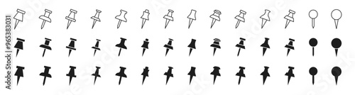 Set of pin map marker icons. Pin marker, GPS location, navigation. Vector