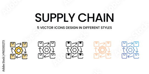 Supply Chain vector icons set ready to use for web and mobile app