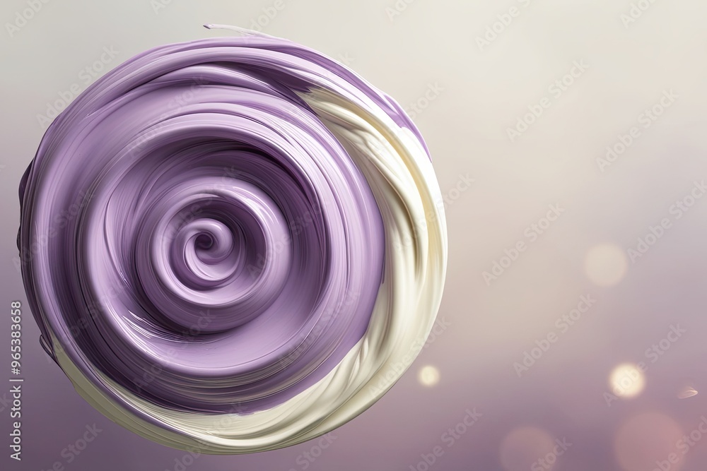 Lilac and Cream Acrylic Oil Paint Swirl on Soft Haze Background Artistry Lilac and Cream Acrylic Oil Paint Swirl on Soft Haze Background Artistry