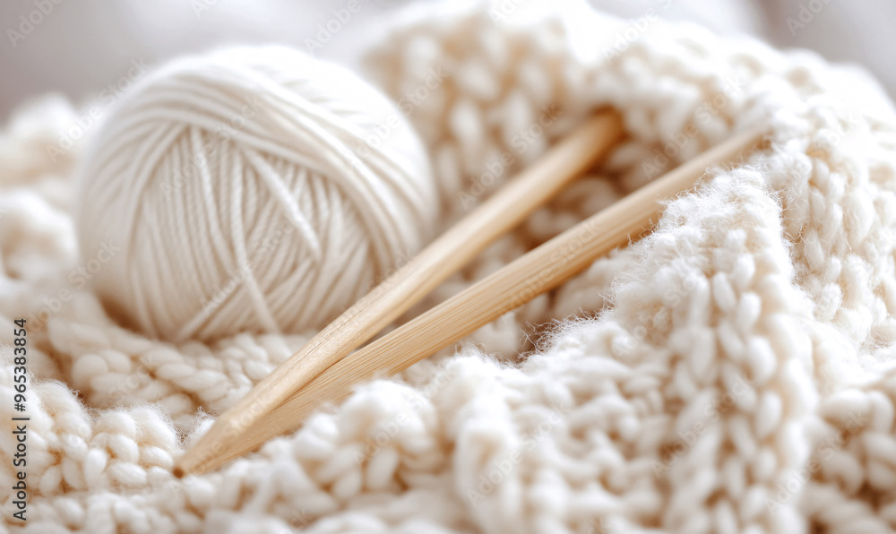 knitting yarn and knitting needles-generative ai knitting yarn and knitting needles-generative ai