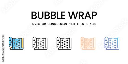 Bubble Wrap vector icons set ready to use for web and mobile app