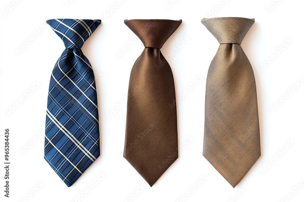 Set of three ties isolated on white background Set of three ties isolated on white background