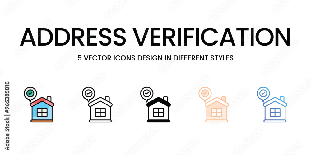 Address Verification vector icons set ready to use for web and mobile app Address Verification vector icons set ready to use for web and mobile app