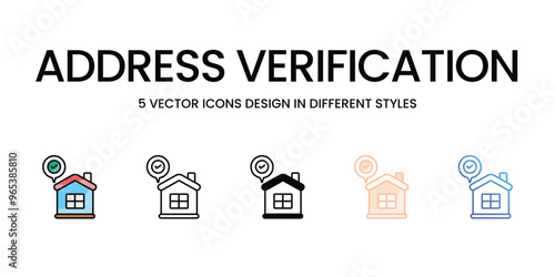 Address Verification vector icons set ready to use for web and mobile app