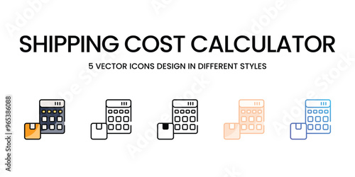 Shipping Cost Calculator vector icons set ready to use for web and mobile app