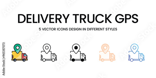 Delivery Truck GPS vector icons set ready to use for web and mobile app