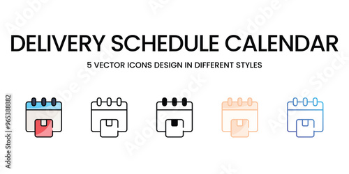 Delivery Schedule Calendar vector icons set ready to use for web and mobile app