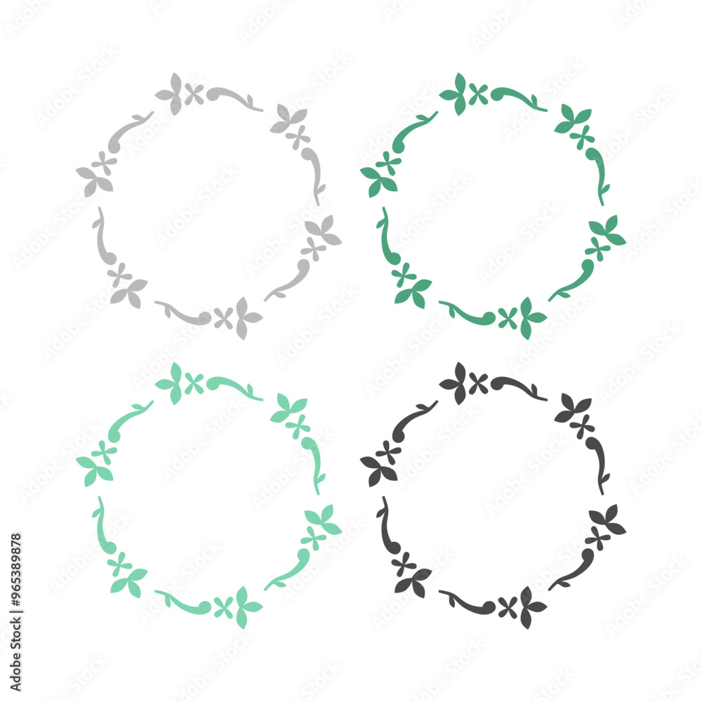 Natural Leaves in Circle Wedding Frames Collection Natural Leaves in Circle Wedding Frames Collection