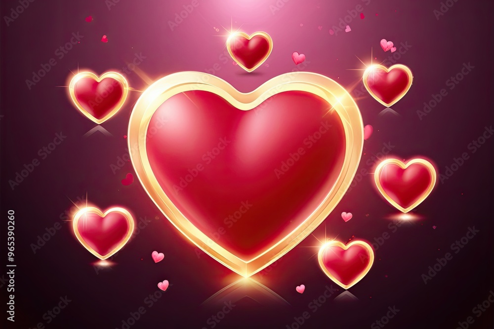 3D Animated Valentine's Heart Icons with Glowing Effects and Romantic Love Symbols 3D Animated Valentine's Heart Icons with Glowing Effects and Romantic Love Symbols