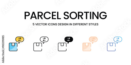 Parcel Sorting vector icons set ready to use for web and mobile app