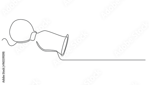 continuous line breast pump.one line drawing of tool for pumping mother's breast milk.healthy breast milk for babies.single line vector illustration.isolated white background