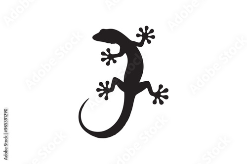 Gecko silhouette vector illustration, Gecko silhouette vector, Gecko silhouette PNG 