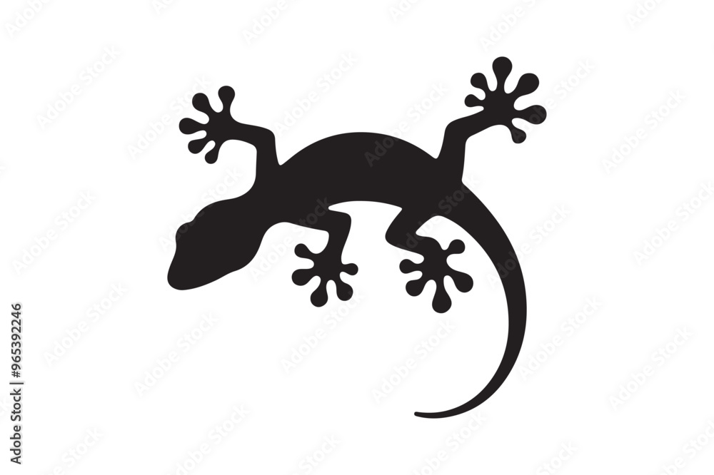 Obraz premium Gecko silhouette vector illustration, Gecko silhouette vector, Gecko silhouette PNG 