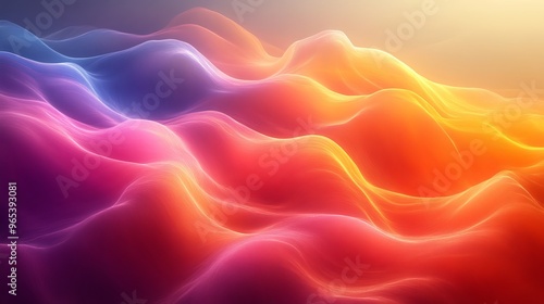 Colorful abstract wavy pattern with vibrant hues, digital art. Creativity and imagination concept