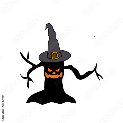 Halloween Icon and Halloween Pumpkin Face Emoticon