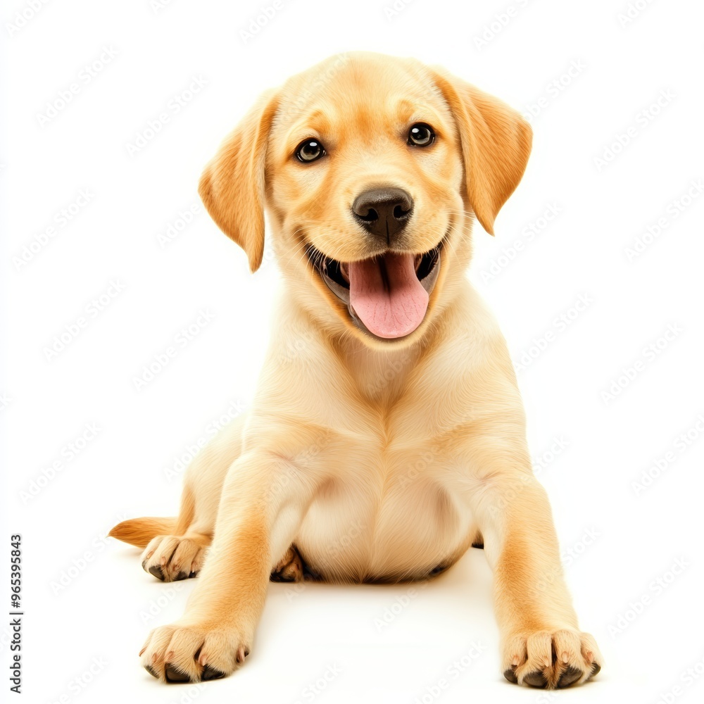 Playful Puppy Causing Chaos on White Background, Funny and Happy Dog Situation Generative AI Playful Puppy Causing Chaos on White Background, Funny and Happy Dog Situation Generative AI