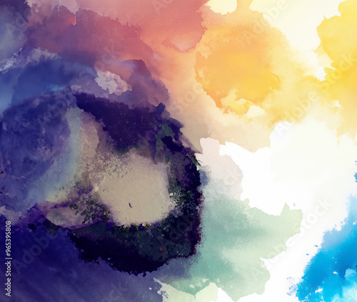 Abstract colorful pastel watercolor with copy space