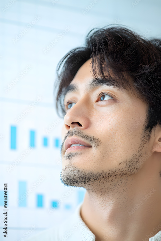 A portrait of an Asian man in double exposure with digital financial charts, the fusion of investment and technology. The essence of modern financial strategies, isolated on a clear background. A portrait of an Asian man in double exposure with digital financial charts, the fusion of investment and technology. The essence of modern financial strategies, isolated on a clear background.
