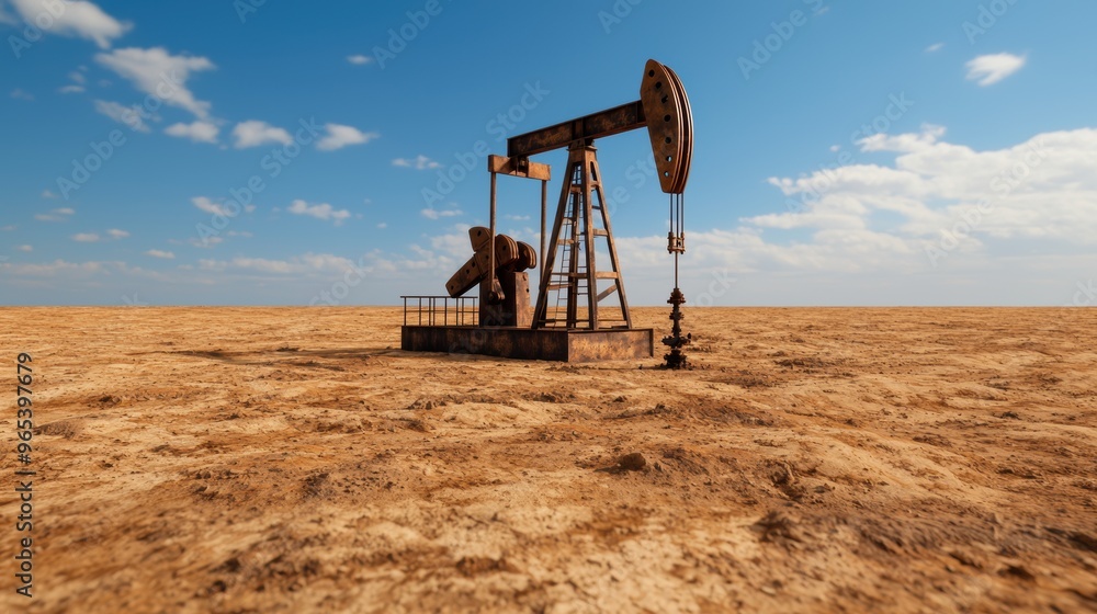 Rustic Remnants of an Abandoned Oil Field - with Copy Space, Selective Focus - Quality