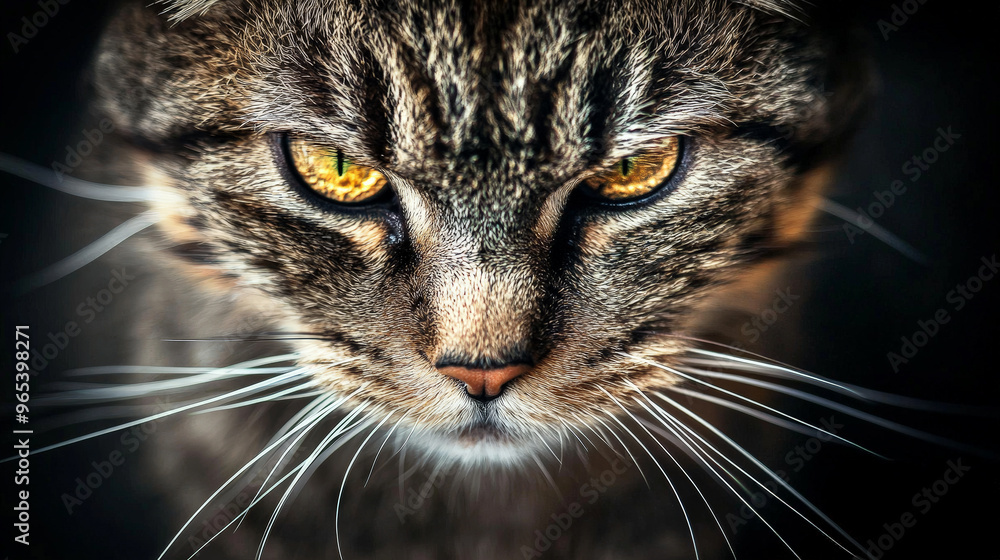 Mesmerizing Feline Gaze: A Close-Up of Piercing Eyes. Generative AI Mesmerizing Feline Gaze: A Close-Up of Piercing Eyes. Generative AI