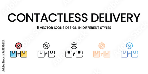 Contactless Delivery vector icons set ready to use for web and mobile app