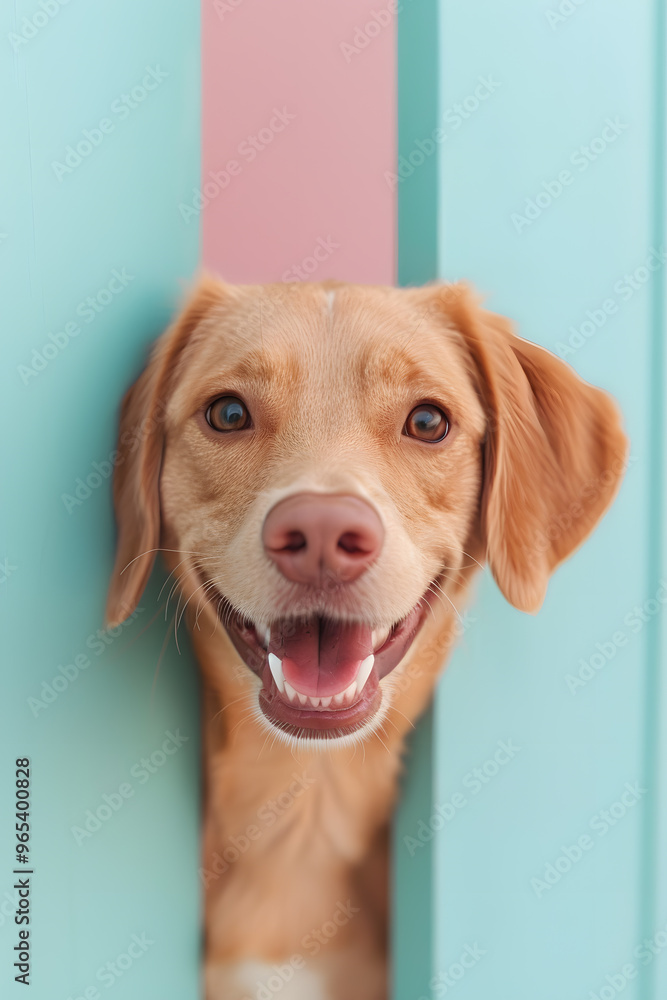 A joyful and curious dog bursting through a vibrant green solid wall with a hole, showcasing a colorful and playful concept. Cute, and funny moments. Happiness, naughtiness, and fun in pet and animal. A joyful and curious dog bursting through a vibrant green solid wall with a hole, showcasing a colorful and playful concept. Cute, and funny moments. Happiness, naughtiness, and fun in pet and animal.