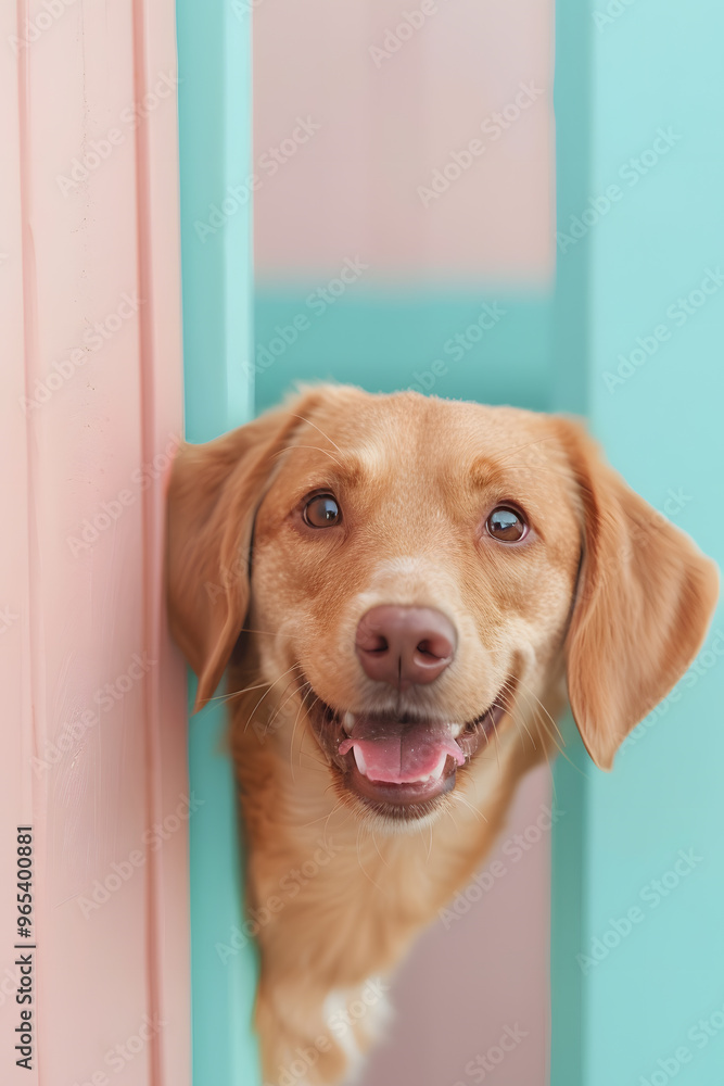A joyful and curious dog bursting through a vibrant green solid wall with a hole, showcasing a colorful and playful concept. Cute, and funny moments. Happiness, naughtiness, and fun in pet and animal. A joyful and curious dog bursting through a vibrant green solid wall with a hole, showcasing a colorful and playful concept. Cute, and funny moments. Happiness, naughtiness, and fun in pet and animal.