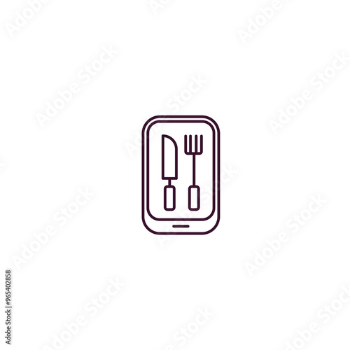 restaurant app outline icon. Linear vector from computer concept. Thin line restaurant app icon isolated on white background