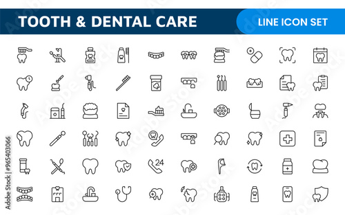Complete Tooth and Dental Care Icon Collection: Perfect for Oral Hygiene, Dentist Tools, Preventive Measures, Whitening Solutions, and Comprehensive Dental Care